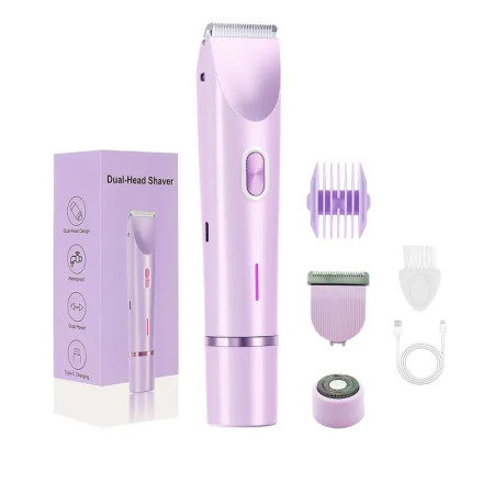 Dual-Head Women’s 2 in 1 Electric Shaver Bikini Trimmer (Rechargeable) - Painless Hair Removal