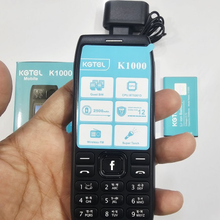 KGTEL K1000 Button Phone (4 Sim) 2500mAh Battery (Black)