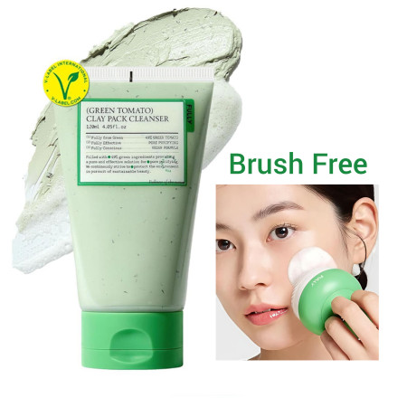 FULLY Green Tomato Clay Pack Cleanser 120ml With Cleansing Brush Free