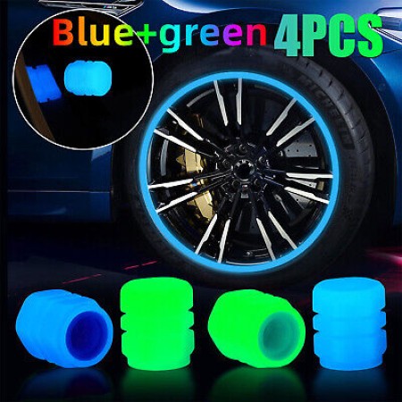 2 Pieces Luminous Car Tire Valve Caps Waterproof Air Rim Stem Covers For Automobiles Motorcycle Bicycle Accessories