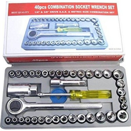 Aiwa 40 Pcs Combination Socket Wrench Tool Set With Box