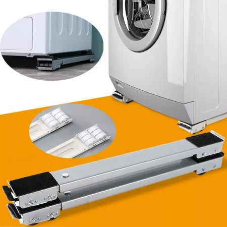 2pcs Washing Machine Stand Moving Tool Adjustable Refrigerator Base Mobile Roller Bracket Fridge Stand Wheel For Furniture Legs