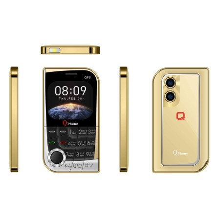 QP6 Mini Dual Sim Card Phone - Golden
