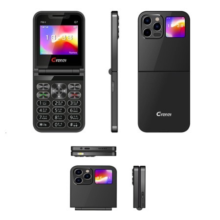 Gretel G7 Folding -2.4” Double Display -Black