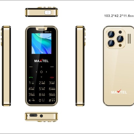 MAXTEL Max-11 Mini Card Phone Golden