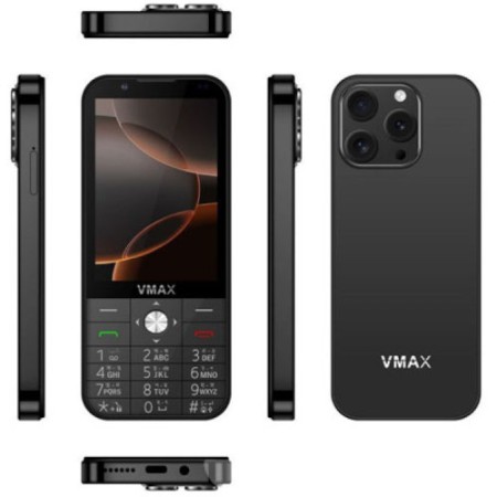 VMAX Note-14 Android (RAM-4GB & ROM-64GB) 4G Display: 3.5 inch Smart Touch LCD Button Phone Black