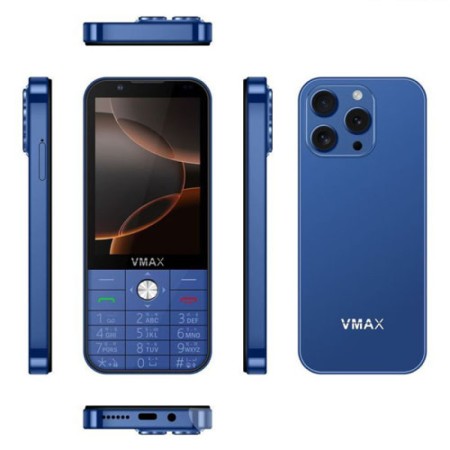 VMAX Note-14 Android (RAM-4GB & ROM-64GB) 4G Display: 3.5 inch Smart Touch LCD Button Phone Blue