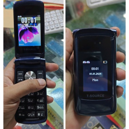 T-Source T203 Dual Display Folding Mobile Phone blue